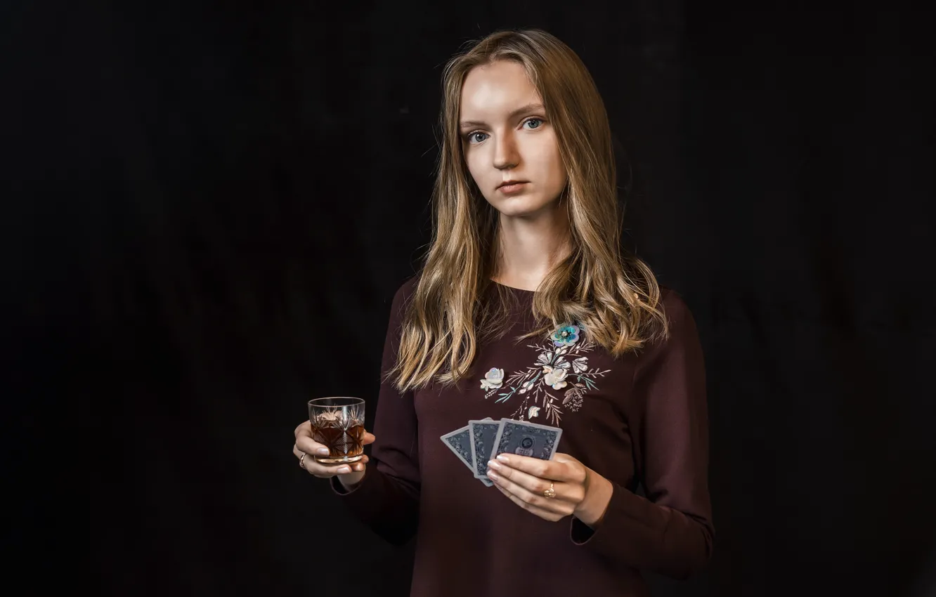 Фото обои карты, девушка, beginner player