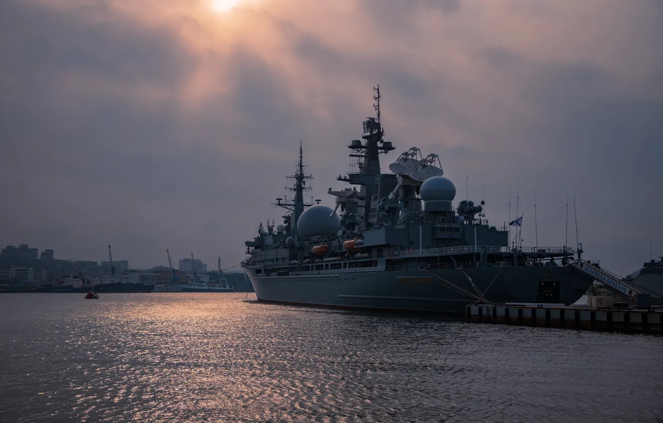 Фото обои ВМФ России, Тихоокеанский флот, Маршал Крылов, Евгения Журавлева, корабль измерительного комплекса