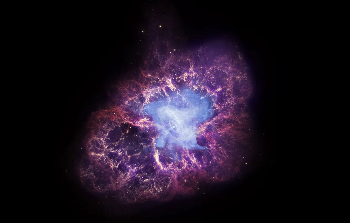 Фото обои космос, тьма, звёзды, крабовидная туманность, crab nebula