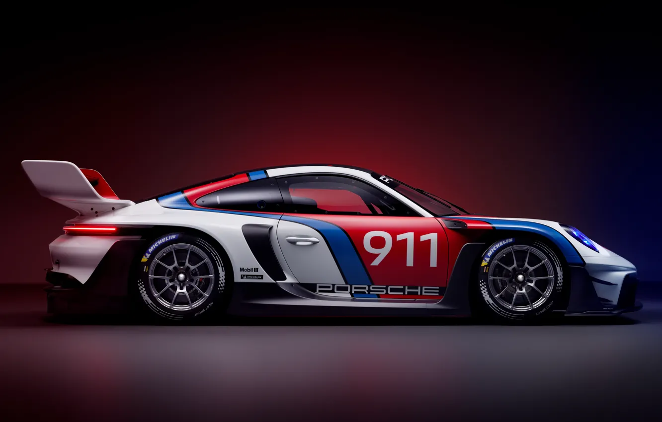Фото обои 911, Porsche, side, Porsche 911 GT3 R rennsport