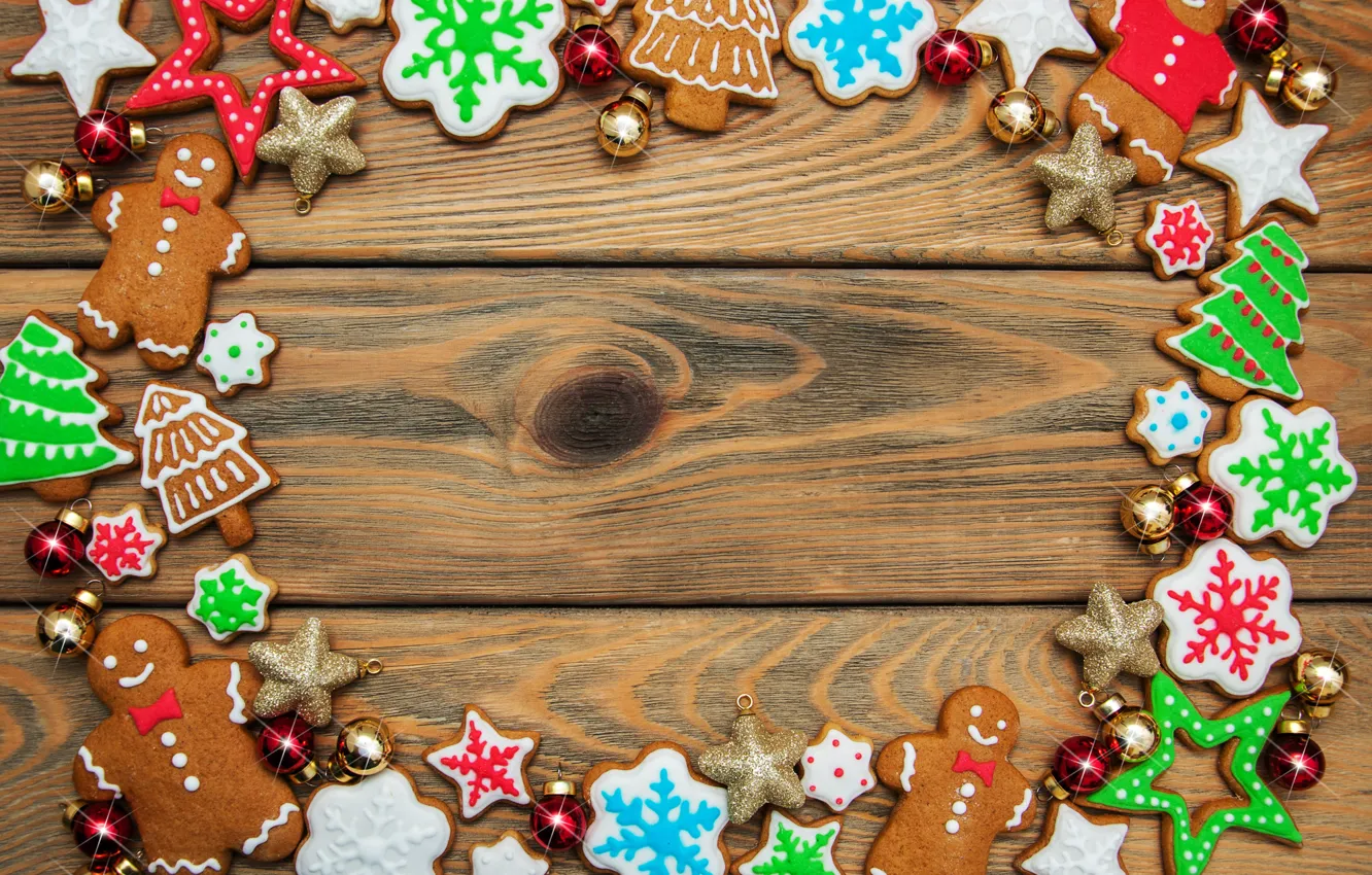 Фото обои украшения, Новый Год, Рождество, christmas, wood, merry, cookies, decoration