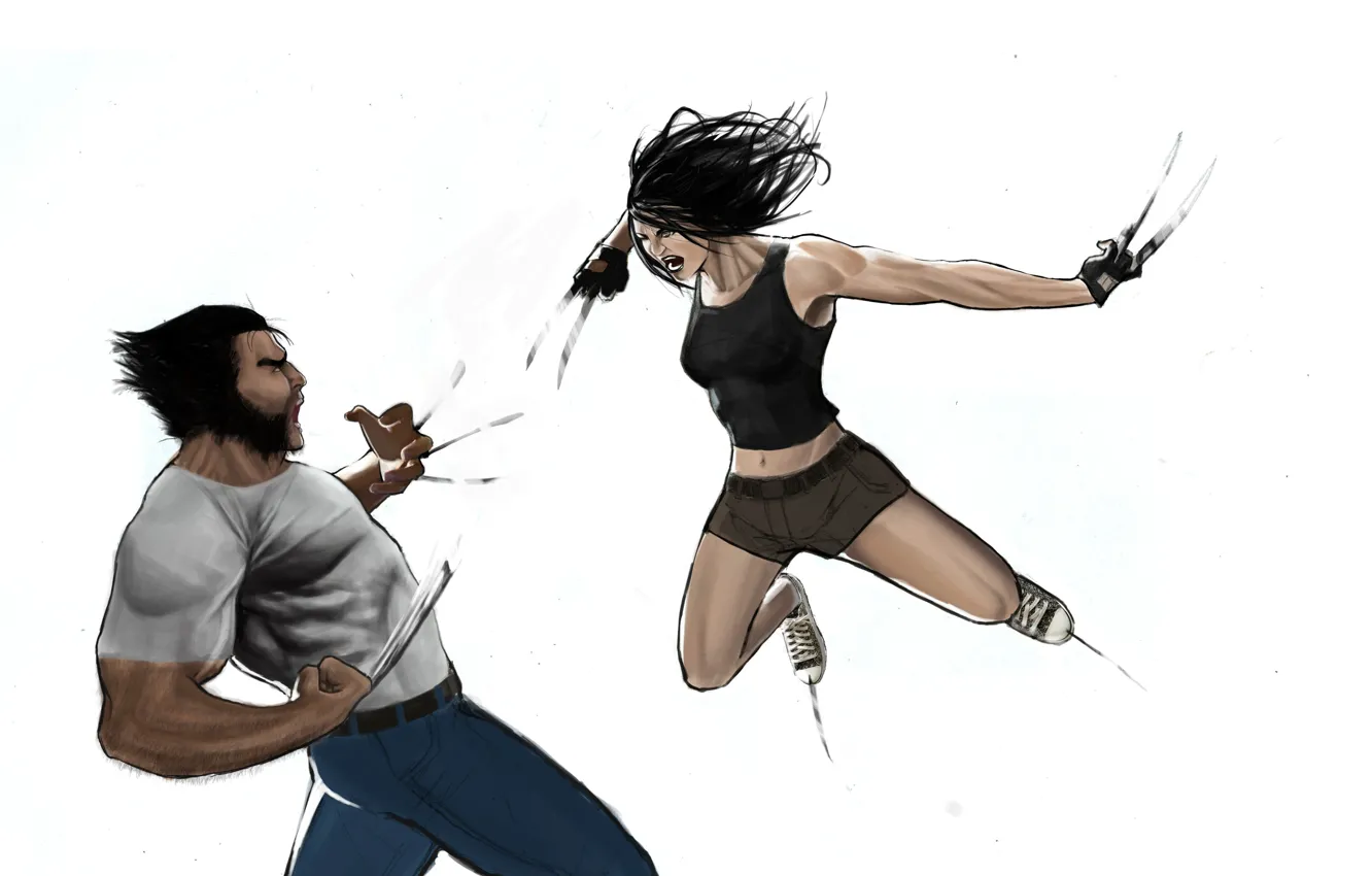 Фото обои Росомаха, Wolverine, X-Men, Marvel, X-23, Laura Kinney