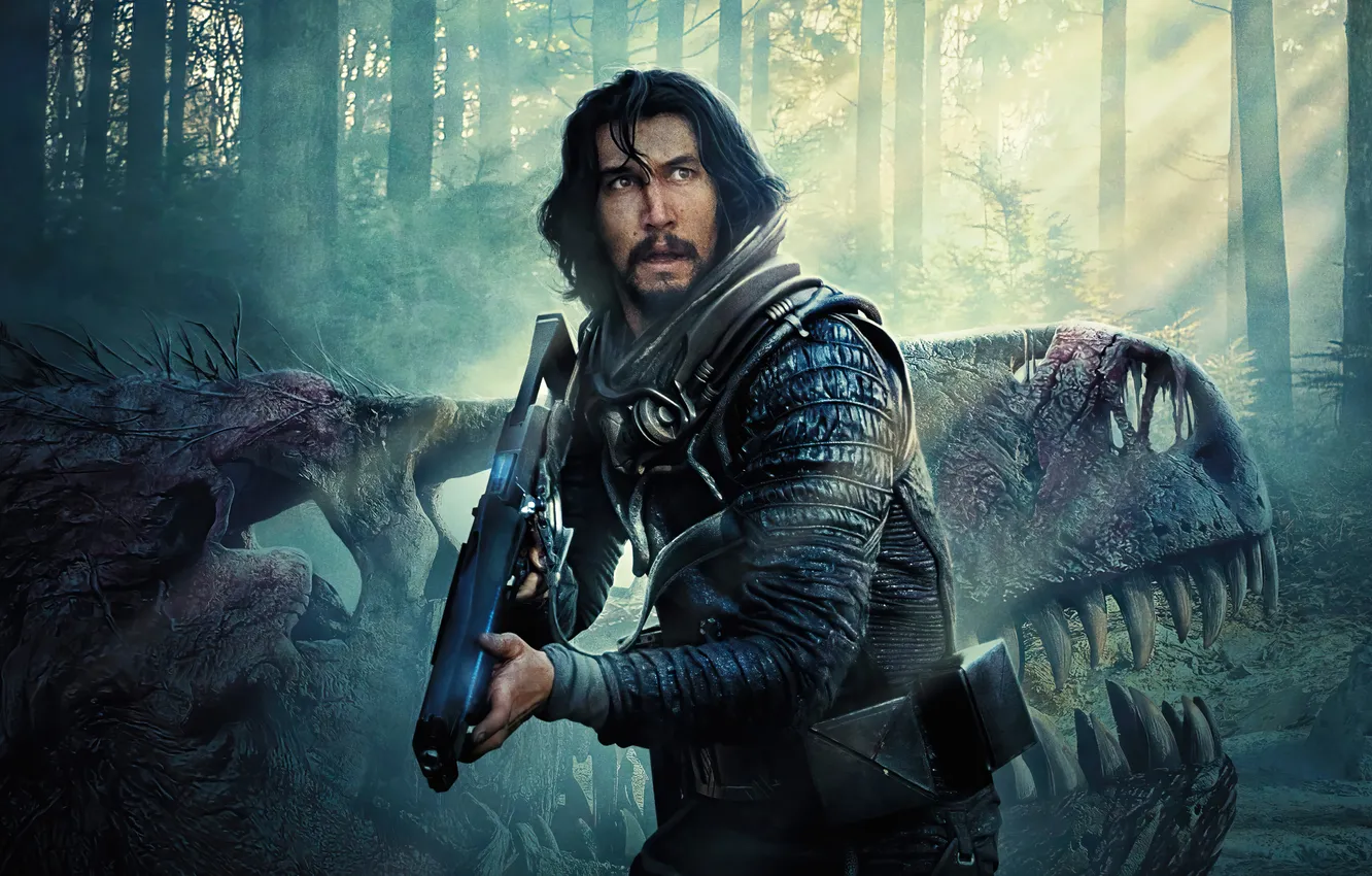 Фото обои оружие, фантастика, череп, боевик, постер, Adam Driver, Адам Драйвер