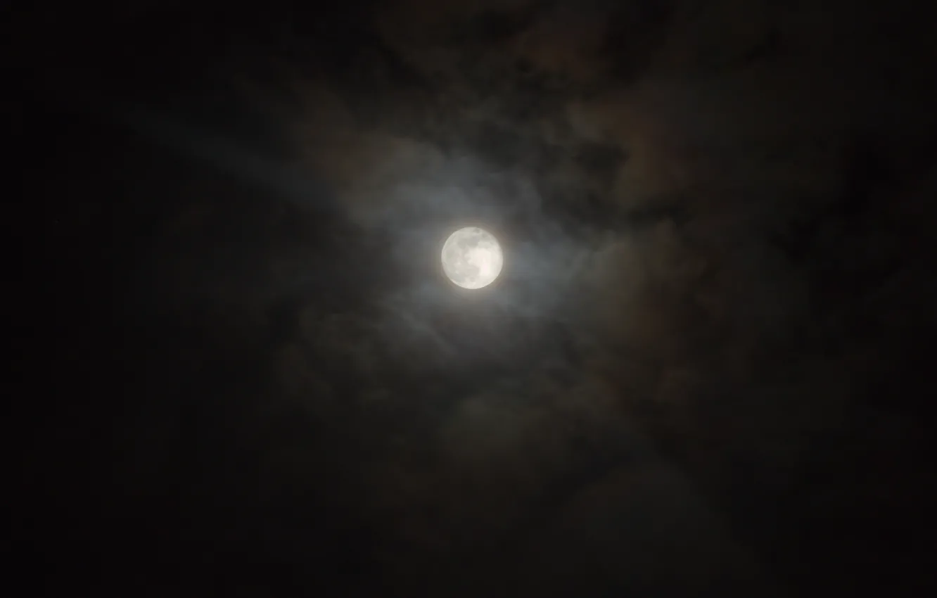 Фото обои небо, облака, ночь, природа, полнолуние, январь, Stan, Волчья Луна