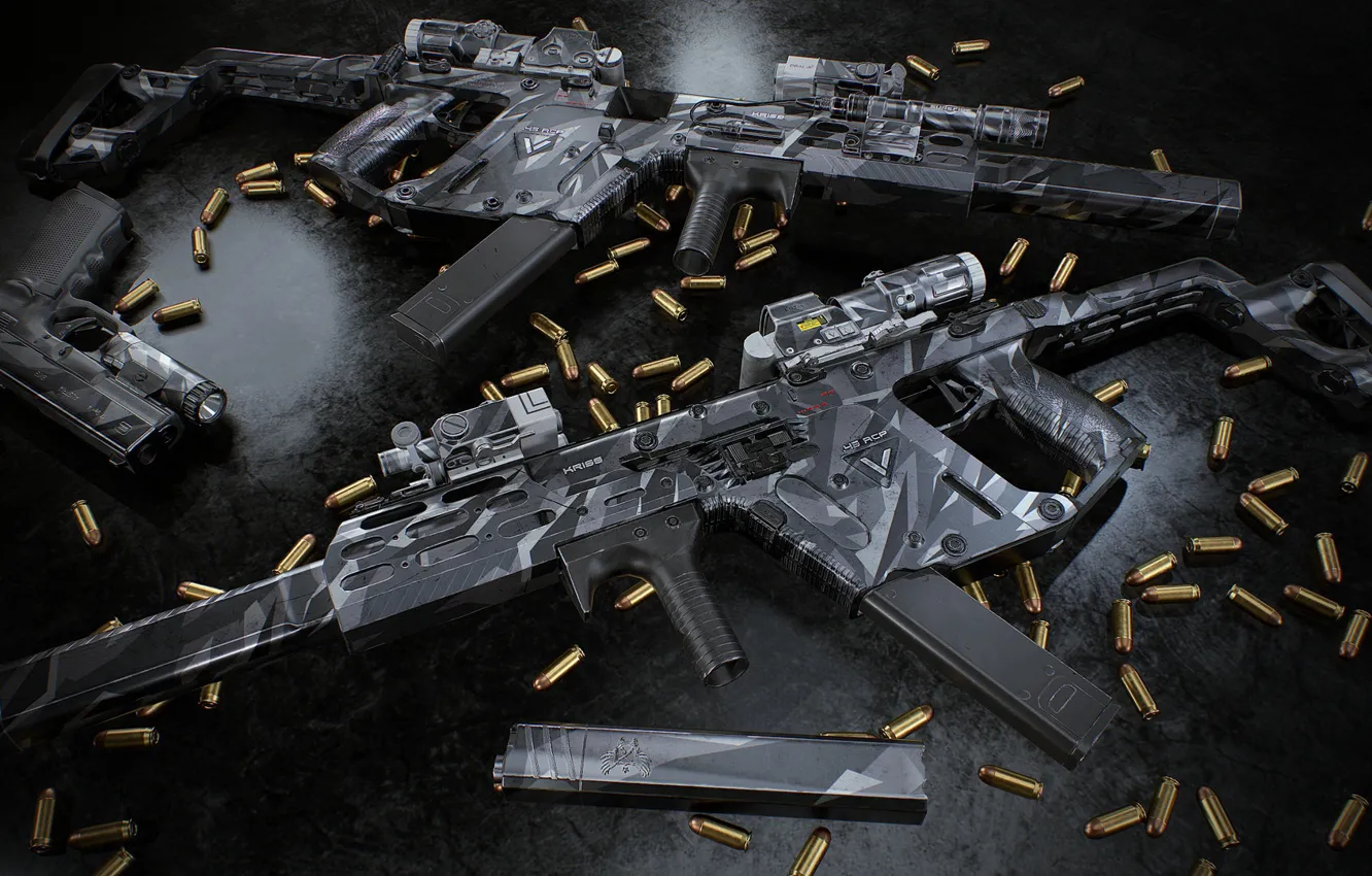 Фото обои рендеринг, оружие, gun, weapon, render, глушитель, глок, glock