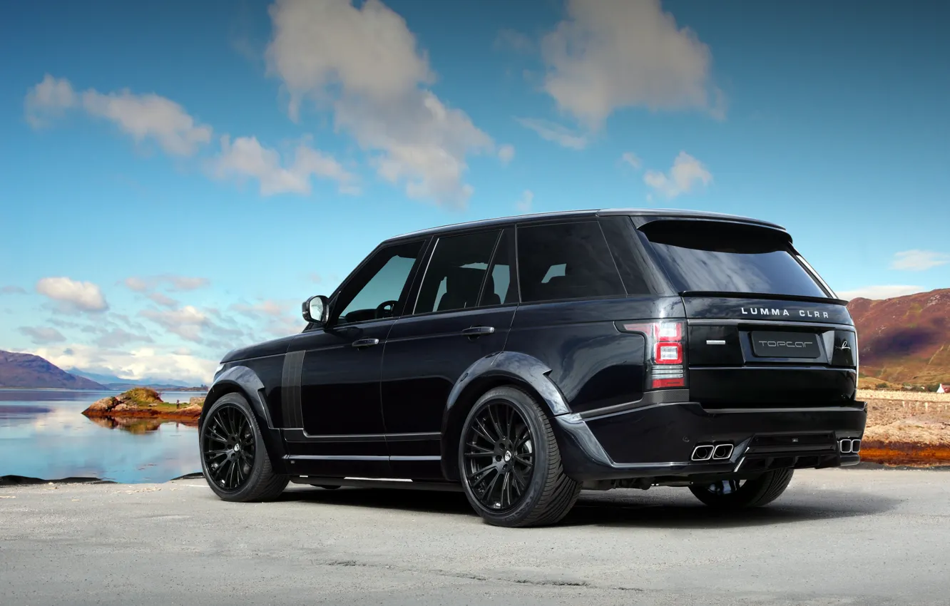 Фото обои Land Rover, Range Rover, Sky, Black, Tuning, Back, Lumma Design