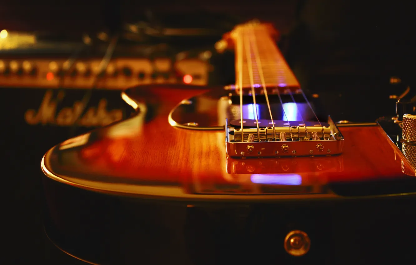 Фото обои гитара, инструмент, электрогитара, студия