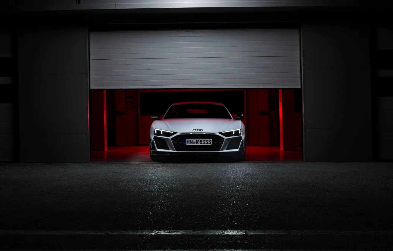 Фото обои Audi, headlights, R8, Audi R8 Coupe V10 GT RWD