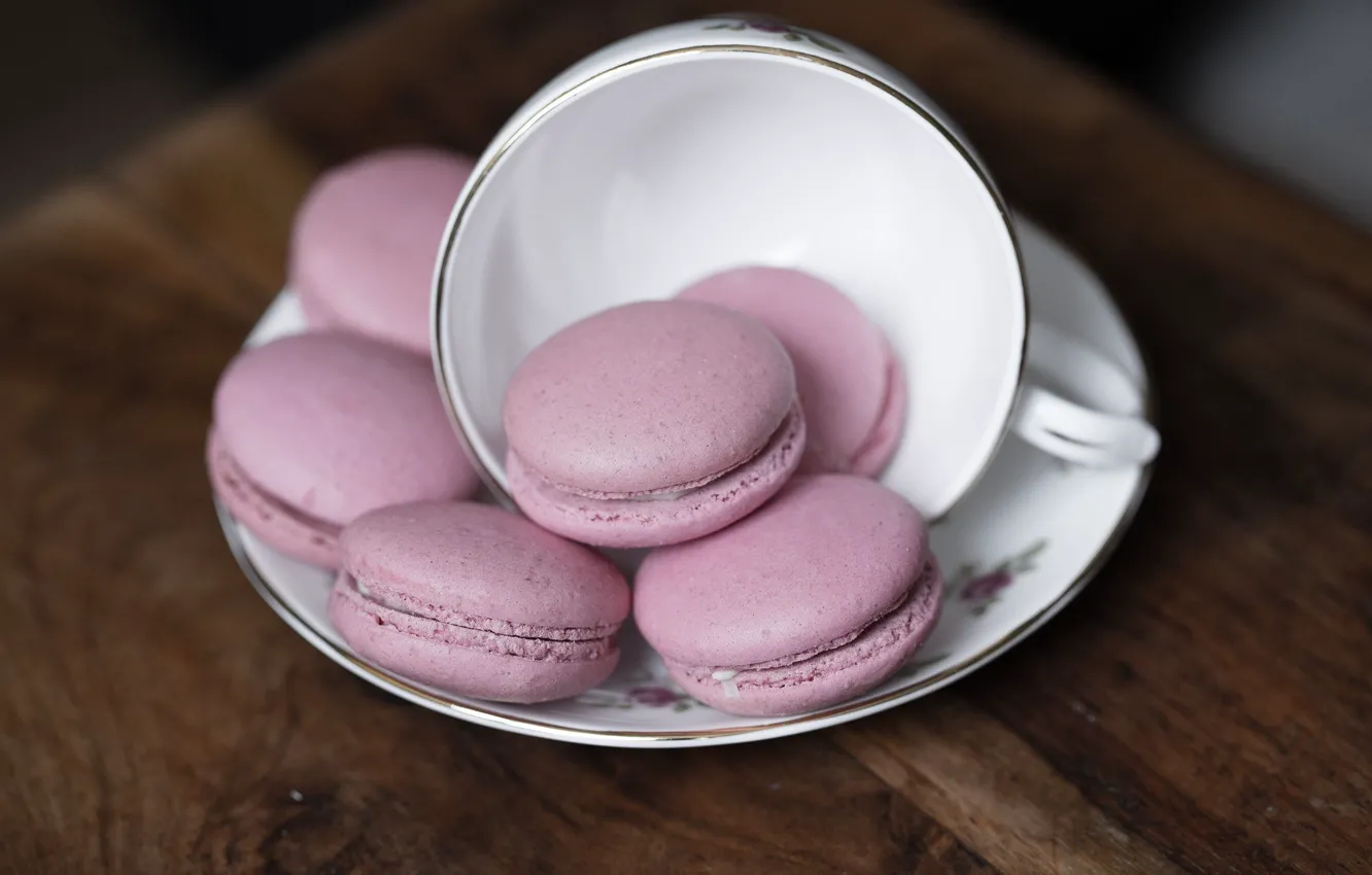Фото обои розовый, еда, печенье, выпечка, macaron
