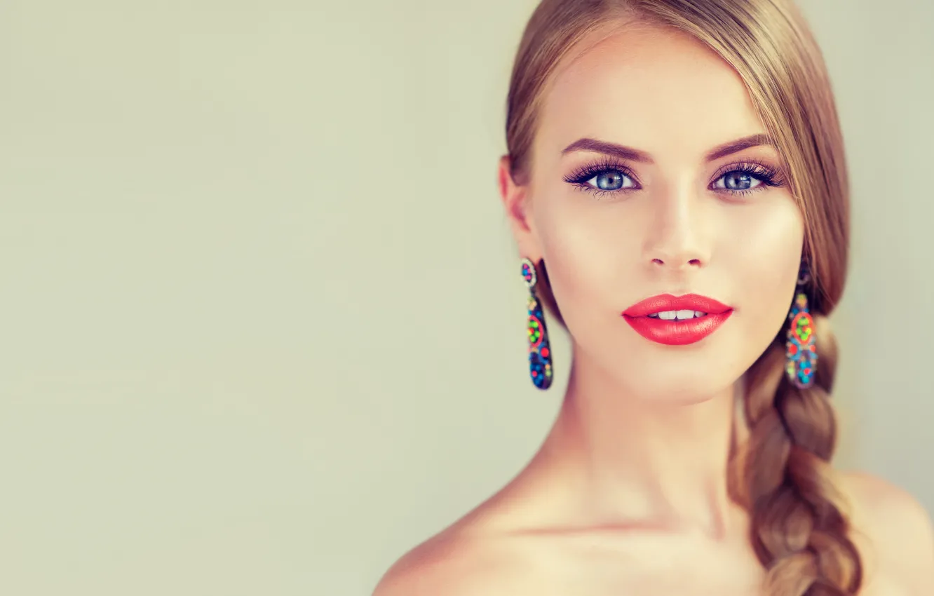 Фото обои девушка, модель, макияж, прическа, коса, edwardderule