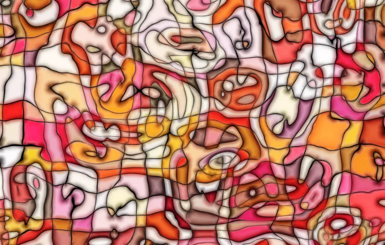 Фото обои линии, узор, краски