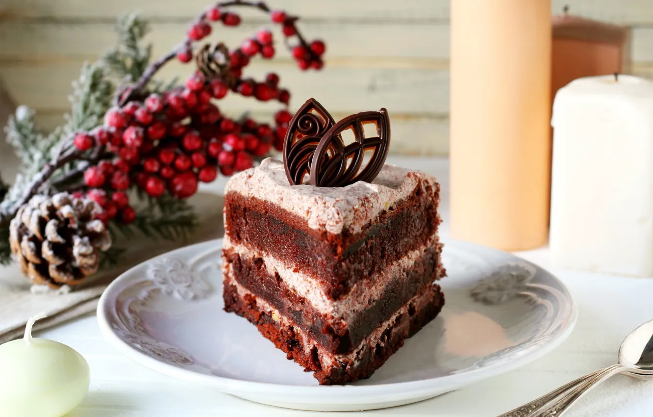 Фото обои ягоды, шоколад, свечи, торт, cake, крем, десерт, выпечка