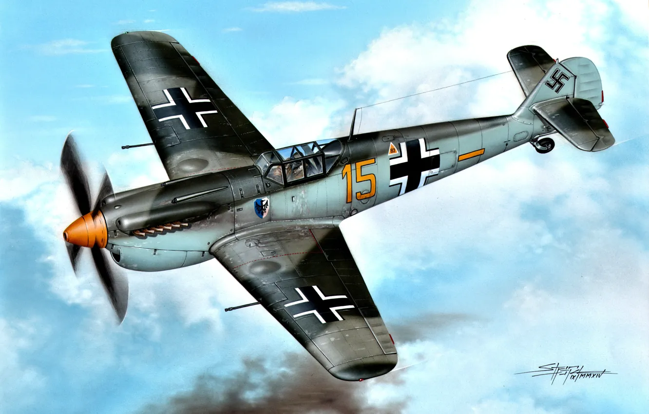 Фото обои Испания, Hispano, Buchon, HA 1112 Buchon, Камуфляж для фильма ''Битва за британию'' 1969