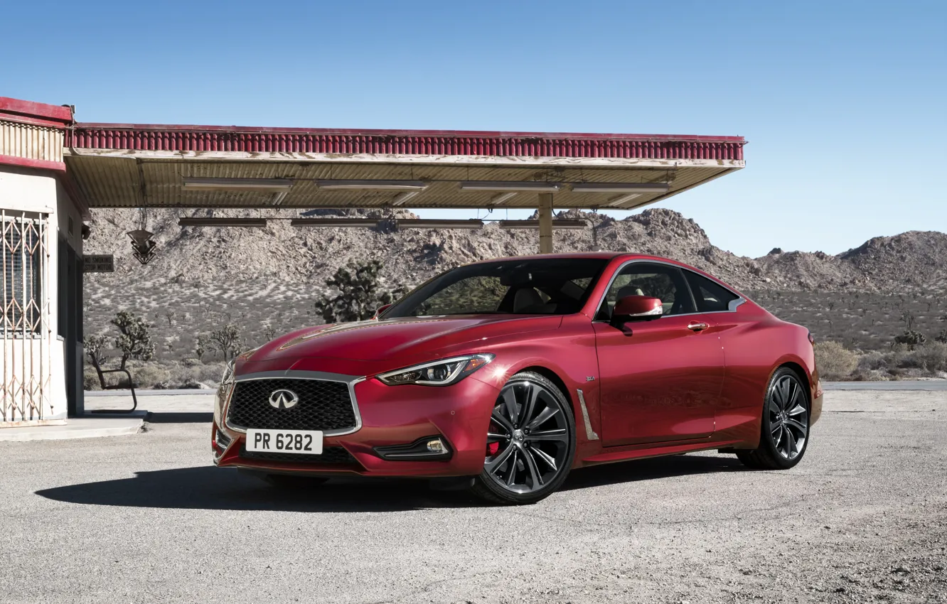 Фото обои Infiniti, red, Q60, 2016