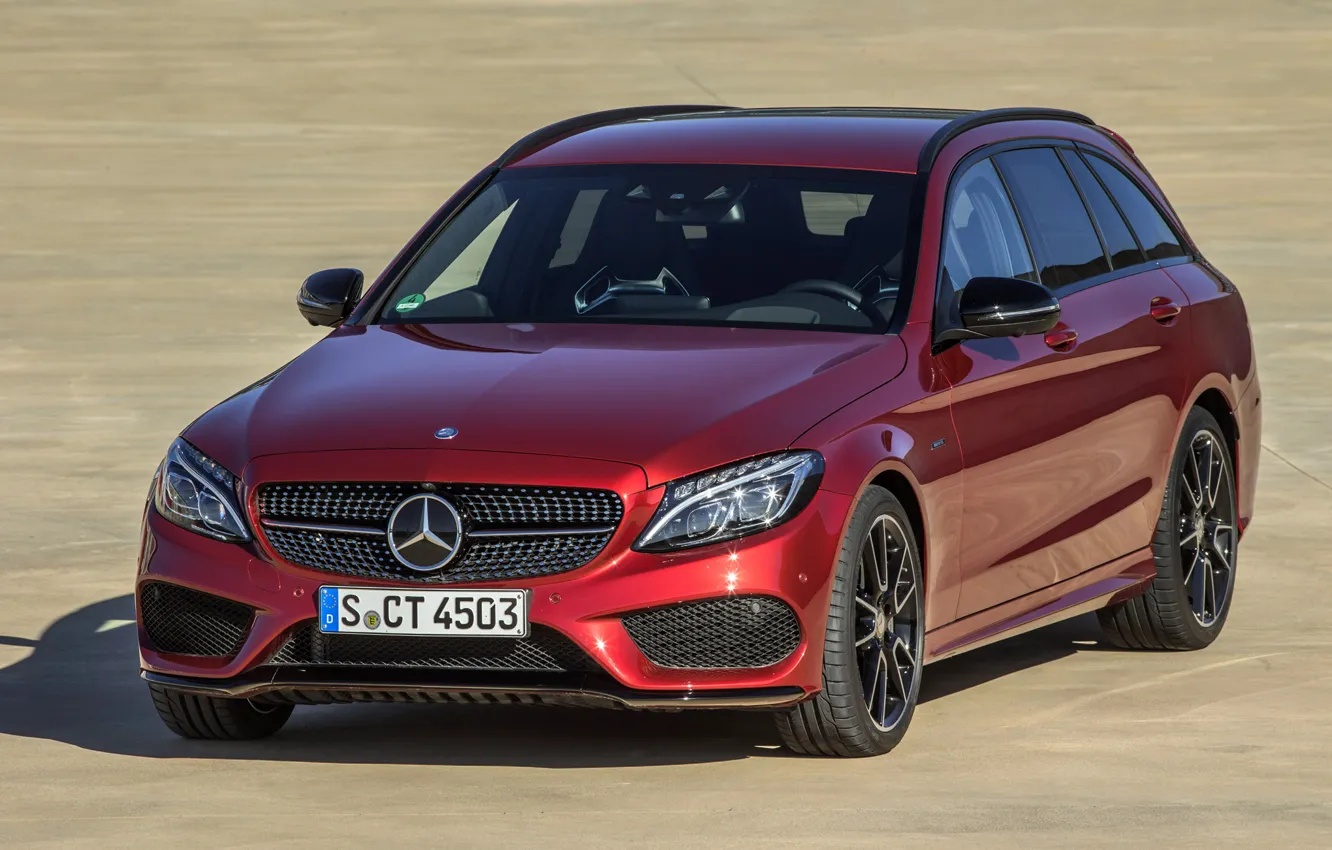 Фото обои Mercedes-Benz, Red, AMG, 4Matic, C450