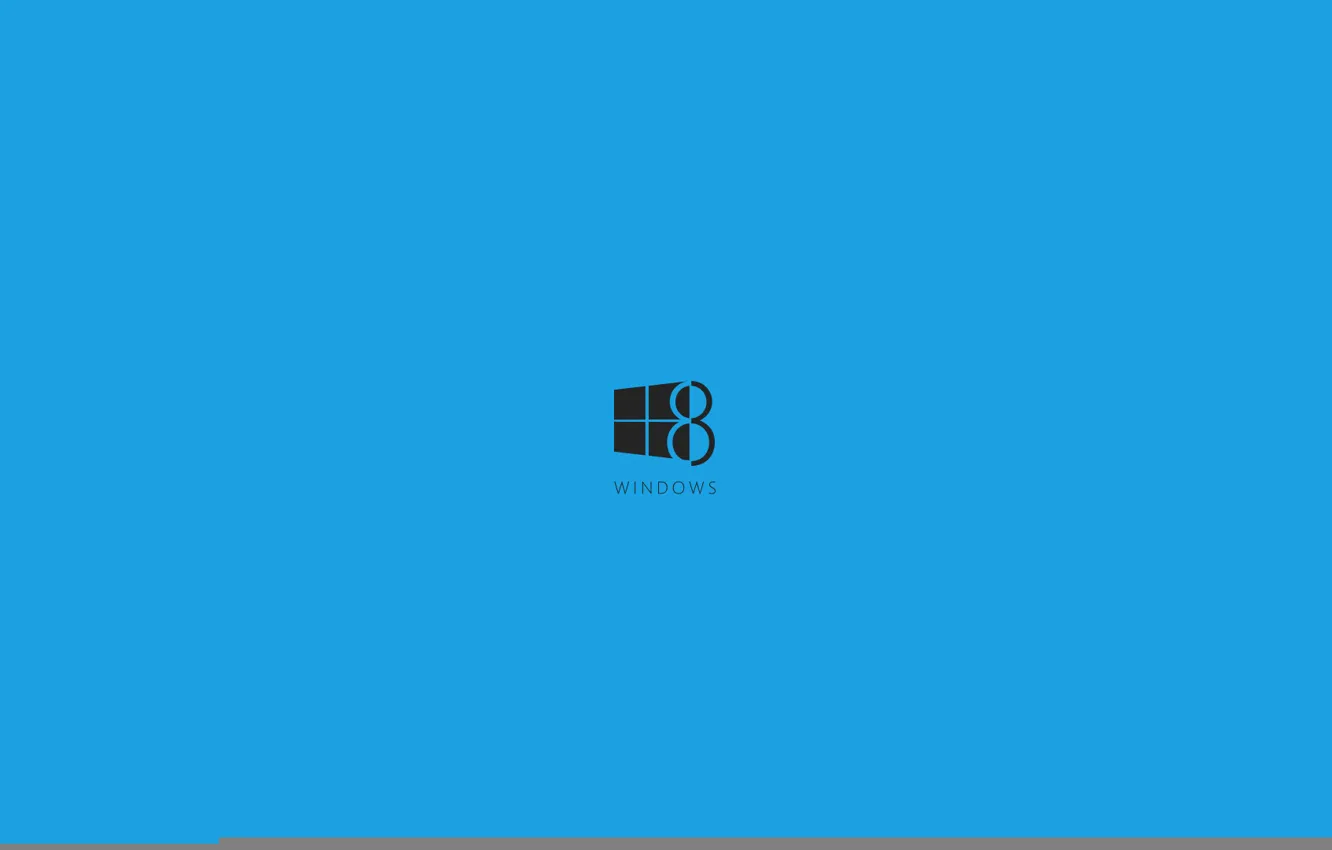 Фото обои минимализм, логотип, синий фон, windows 8, восьмерка