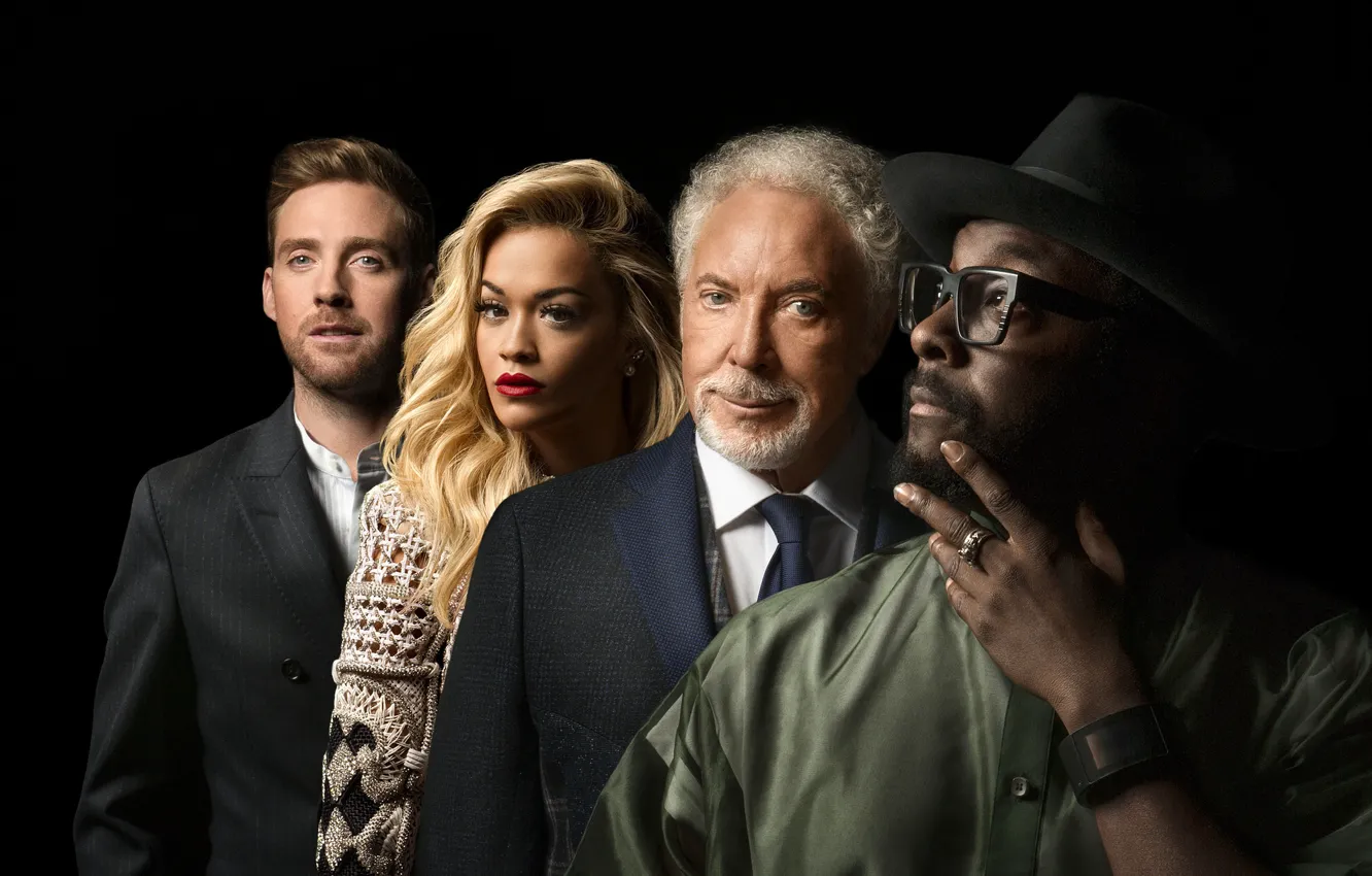 Фото обои Will.i.am, Rita Ora, 2015, Ricky Wilson, Tom Jones, Голос, The Voice