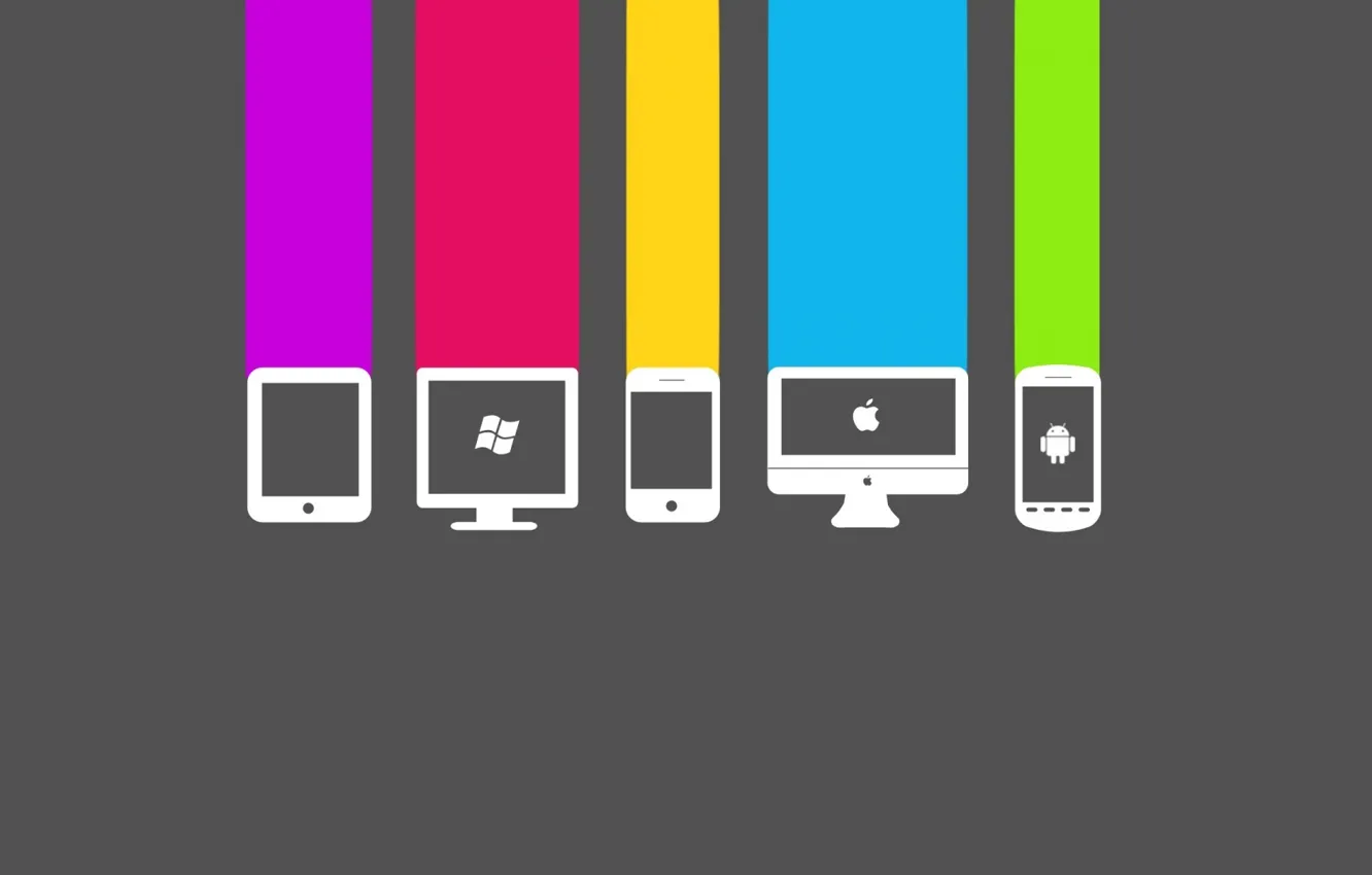 Фото обои компьютер, apple, телефон, windows, android, color&lt;, сотовый.цвета