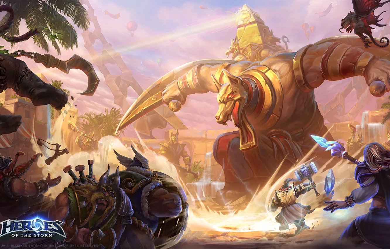Фото обои Blizzard, Entertainment, Heroes of the Storm, sky temple
