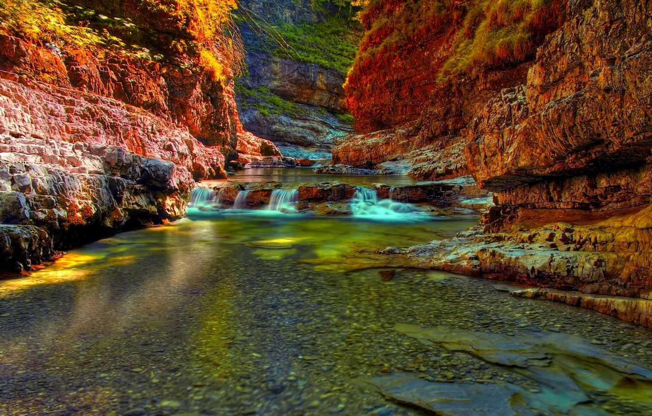 Фото обои river, Austria, falls, rocky