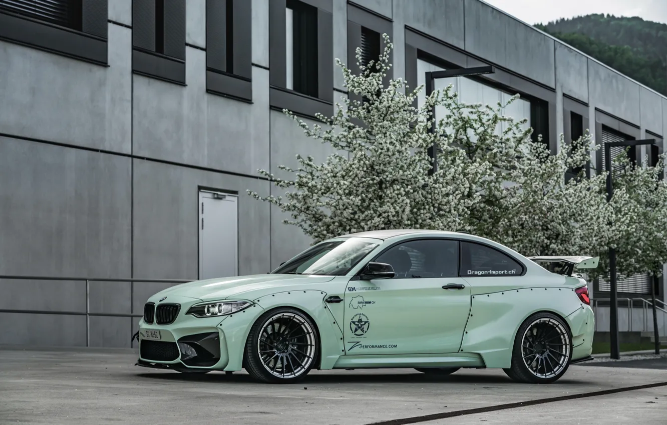 Фото обои вид сбоку, tuning, 2018, Z Performance, BMW M2