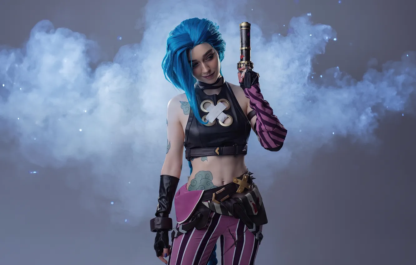 Фото обои lol, cosplay, jinx