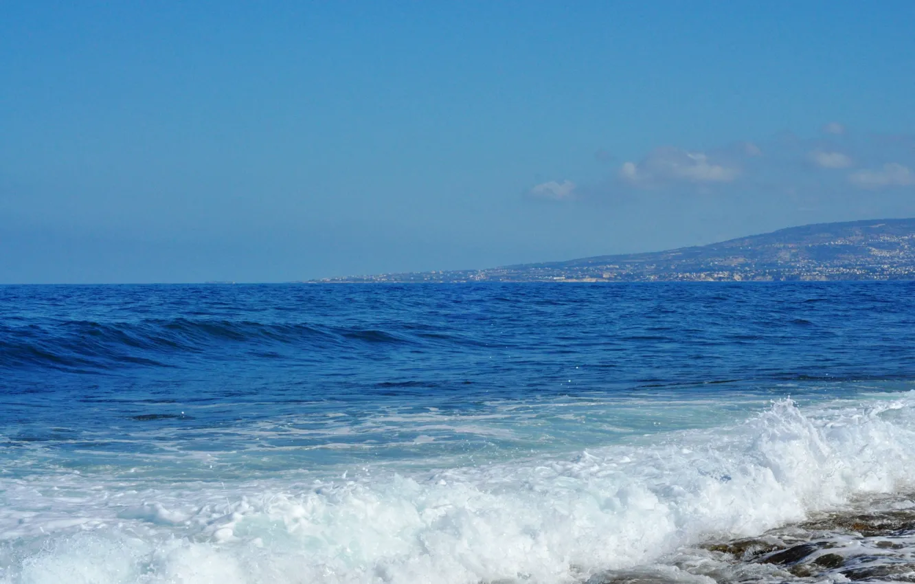 Фото обои камни, морская пена, Средиземное море, волка