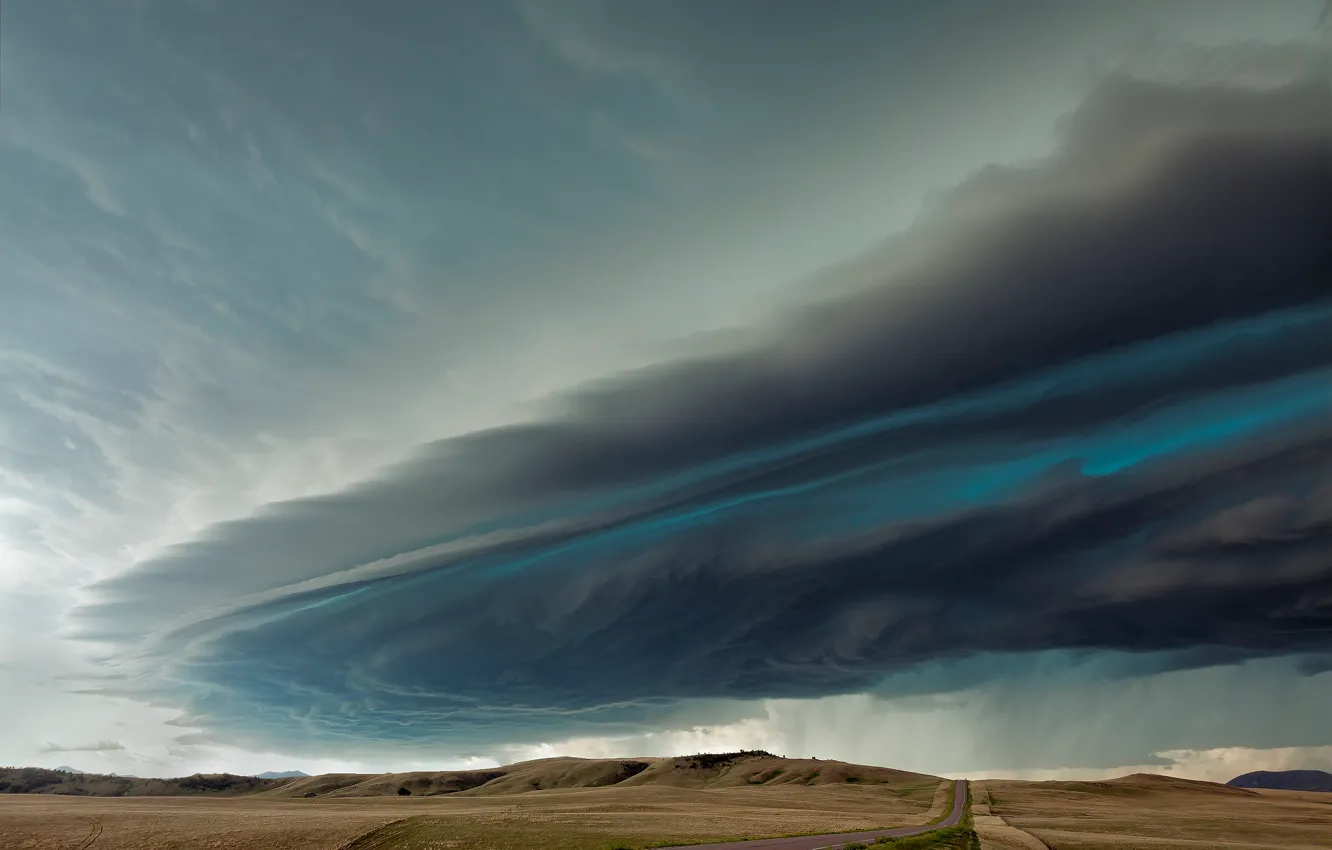 Фото обои шторм, облако, США, туча, штат Монтана, Суперселл
