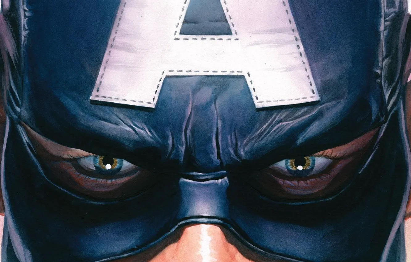 Фото обои fantasy, blue eyes, Marvel, comics, Captain America, artwork, mask, superhero
