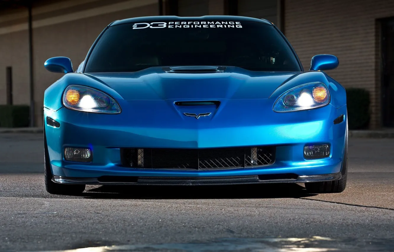 Фото обои Corvette, ZR1, Blue, Modified
