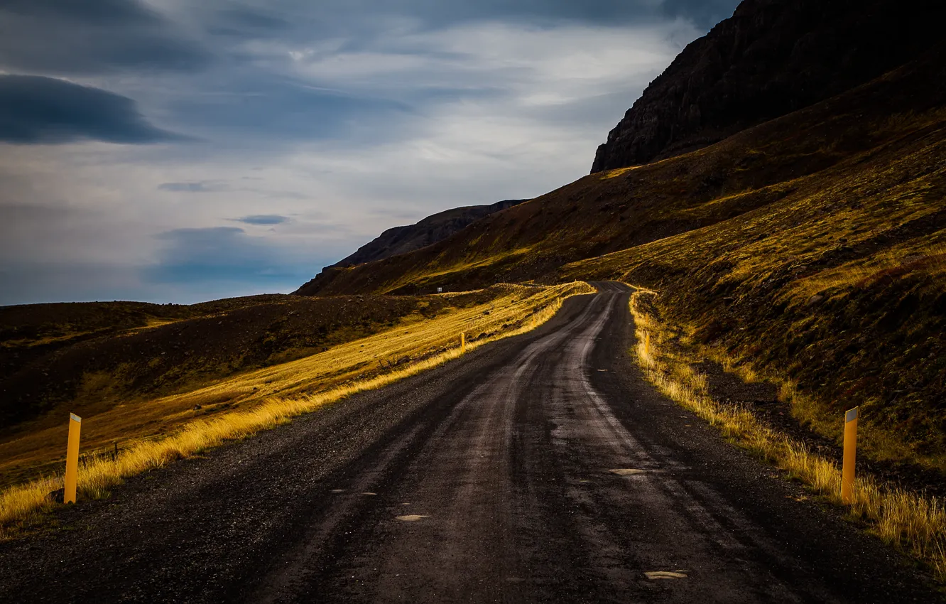 Фото обои дорога, пейзаж, природа, Iceland road