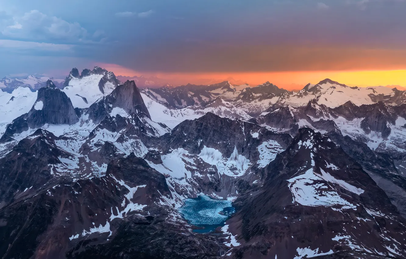 Фото обои Природа, Красота, Nature, Sunset, Mountains, Scenery, Panoramic, Alps