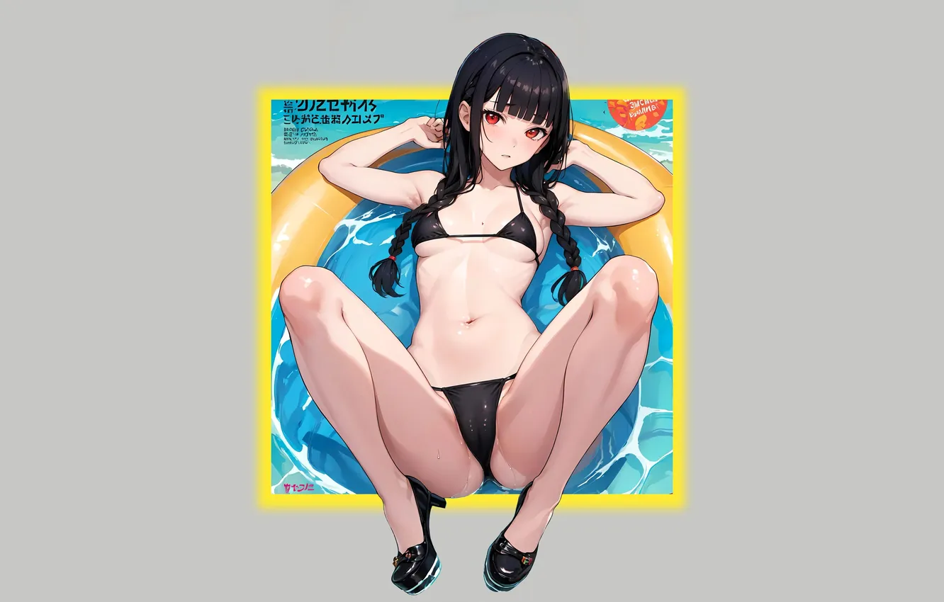 Фото обои kawaii, girl, hot, sexy, wet, ocean, anime, water