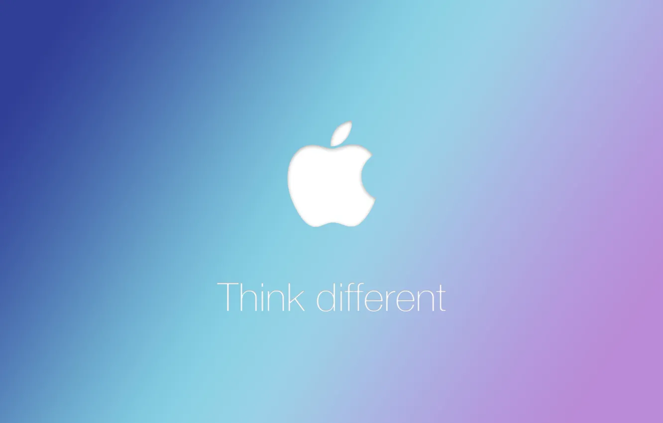 Фото обои Apple, яблоко, логотип, слоган, Think different