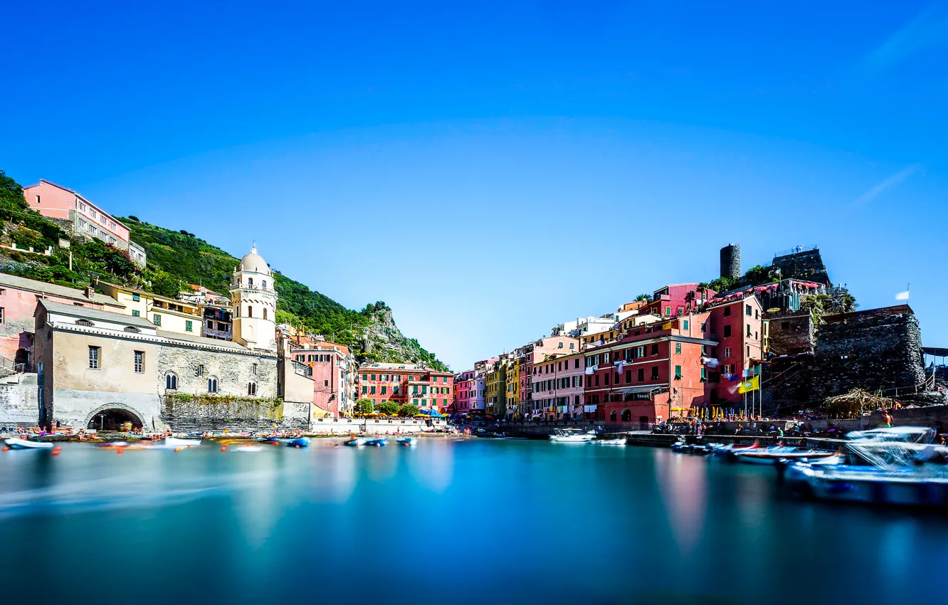 Фото обои небо, дома, Италия, канал, Sky, Italy, Houses, Vernazza Cinque Terre