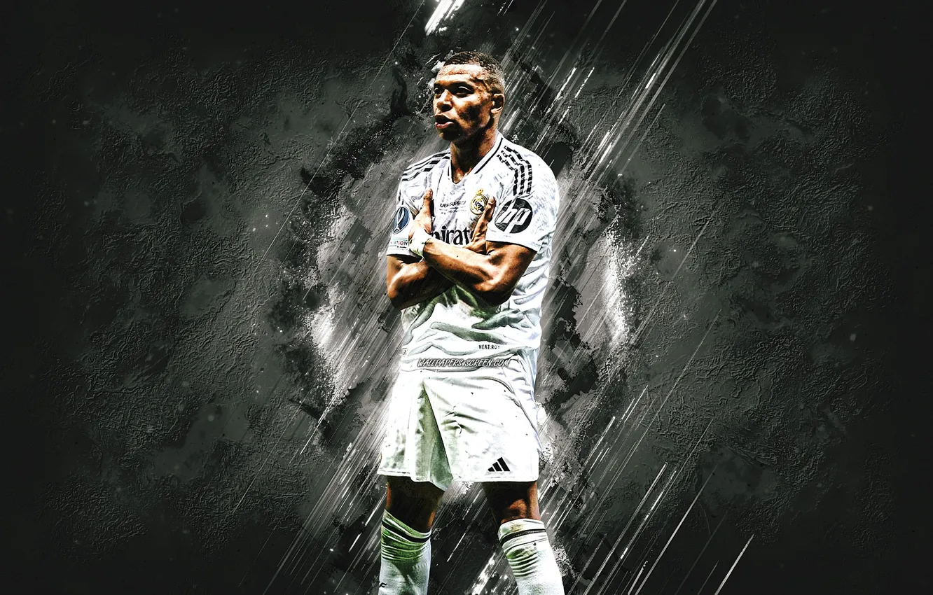 Фото обои Football, Real Madrid, Soccer, Hala Madrid, French, Real Madrid CF, Kylian Mbappe, Madridista