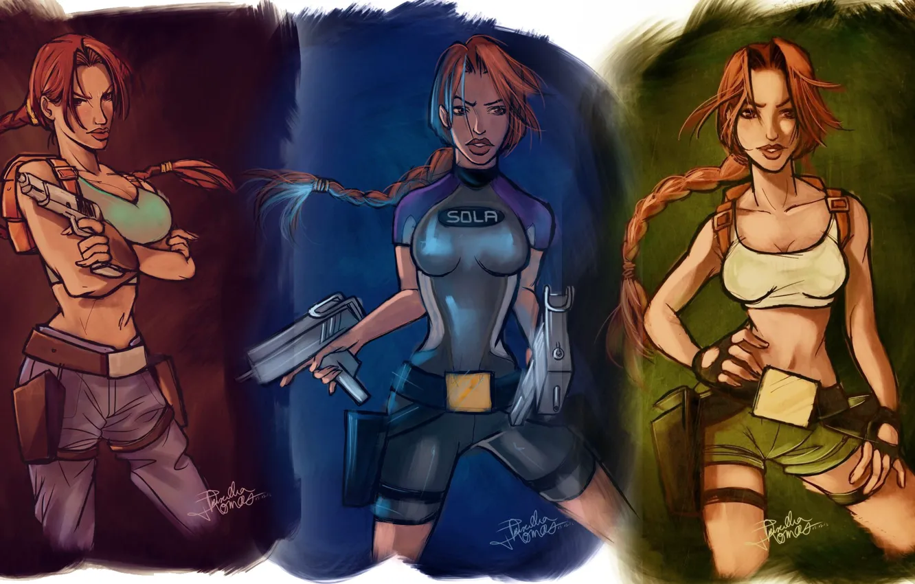 Фото обои арт, Лара Крофт, Lara Croft, Priscillia