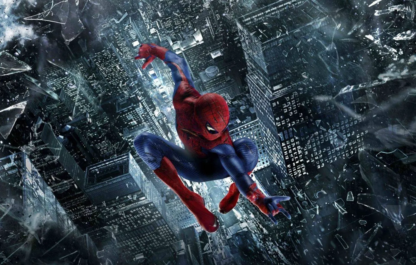 Фото обои spider-man, полёт, 2012, человек паук, film, the amazing spider man, andrew garfield