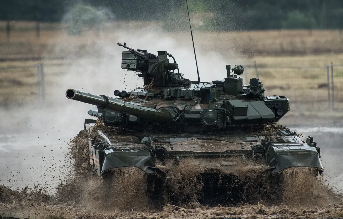 Фото обои грязь, танк, бронетехника, Т-90