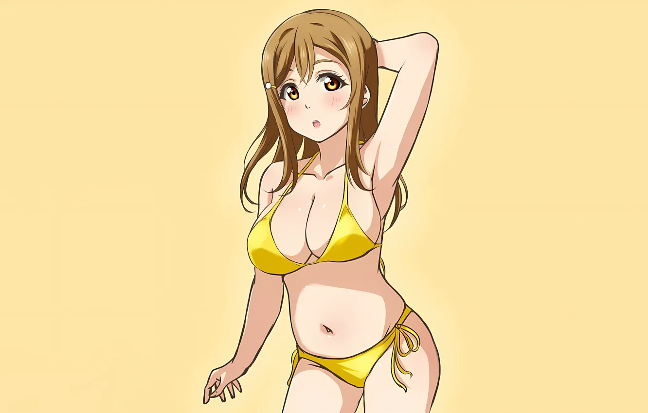 Фото обои girl, sexy, cleavage, long hair, boobs, anime, beautiful, pretty
