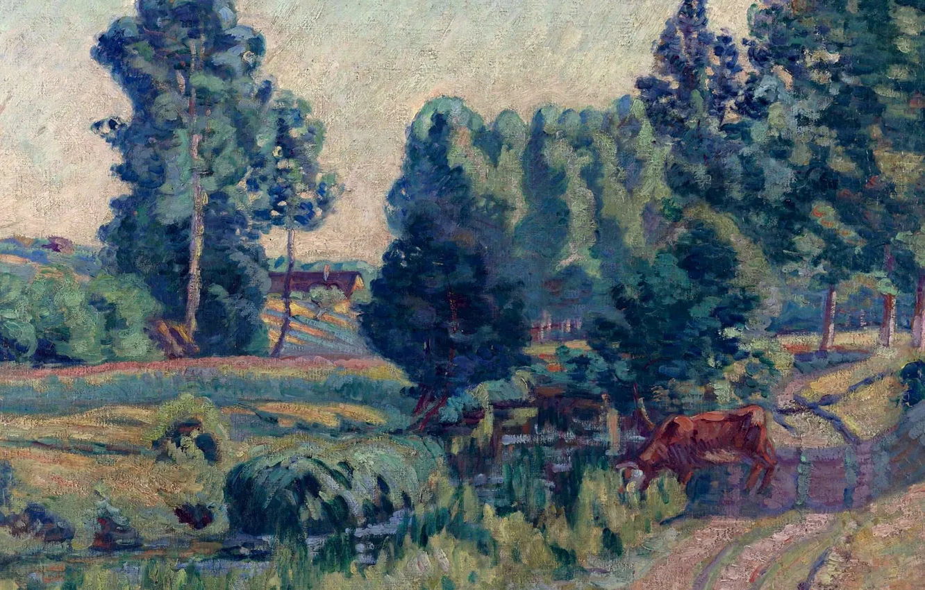 Фото обои пейзаж, картина, Арман Гийомен, Armand Guillaumin, Окрестности Сен-Шерона