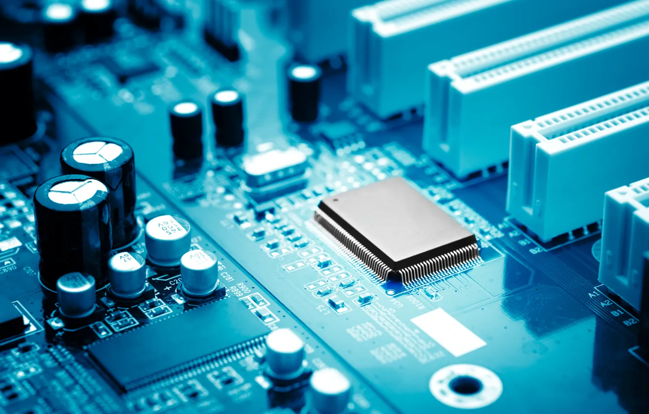 Фото обои blue, electronic circuits, components