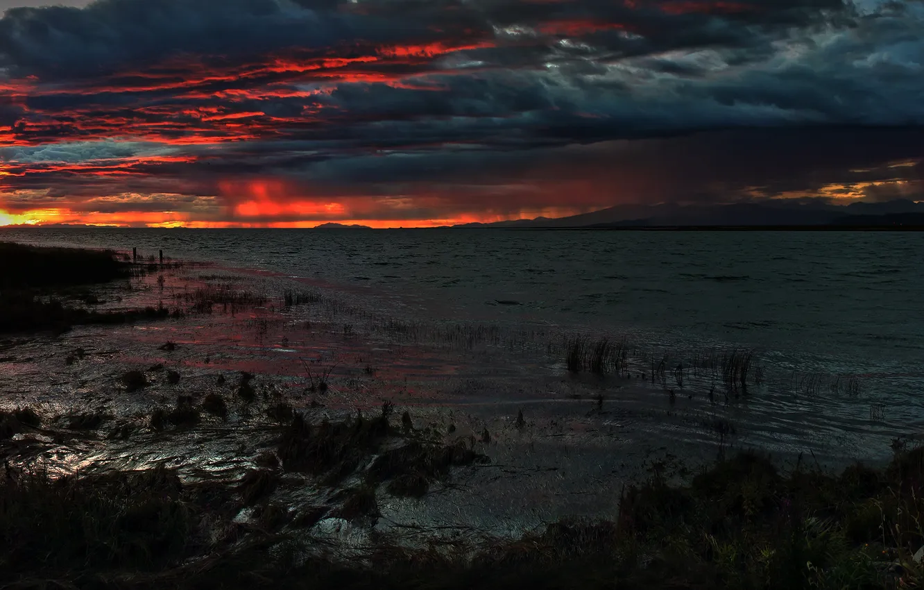 Фото обои вода, закат, touch of evil