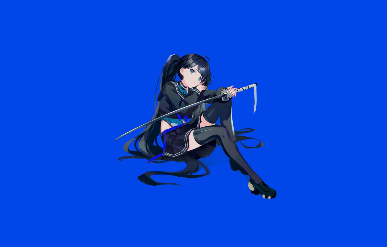 Фото обои minimal, blue, katana, archive