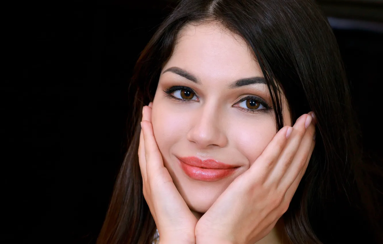 Фото обои взгляд, лицо, модель, Delphina