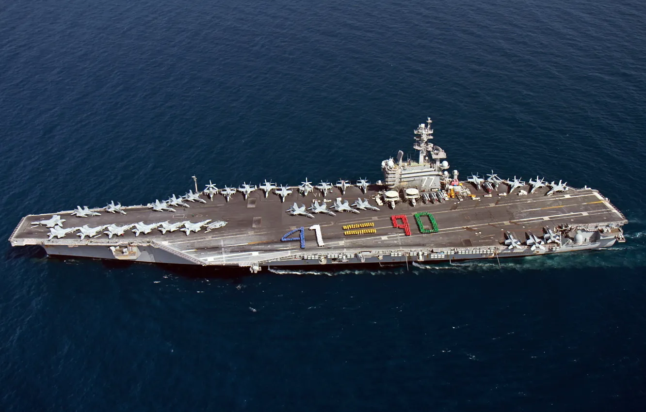 Фото обои birthday, aircraft carrier, USS George H.W. Bush