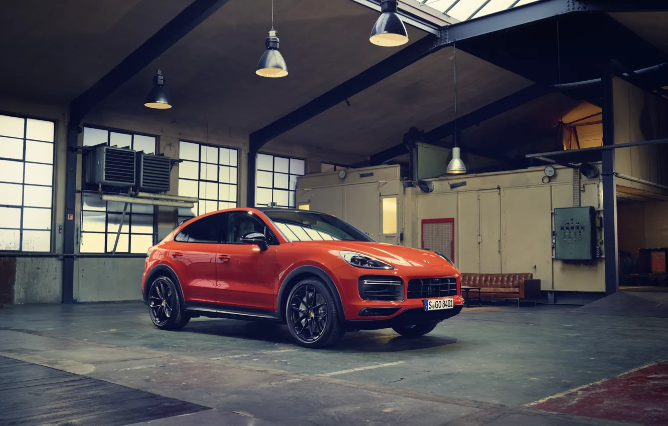 Фото обои Porsche, Orange, Turbo, Cayenne, Купе, Coupé