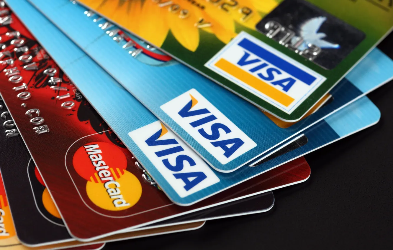 Фото обои plastic, money, credit cards, Visa
