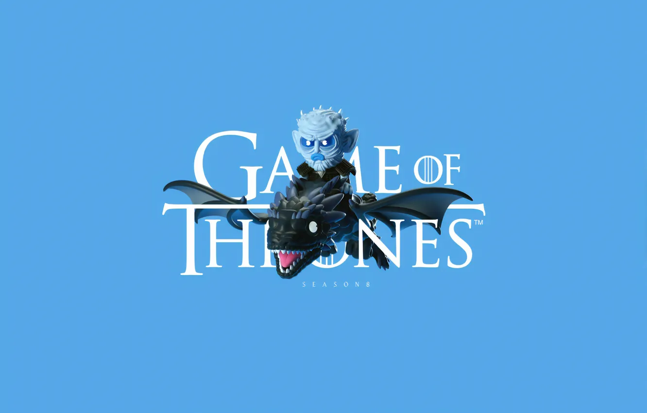 Фото обои дракон, Dragon, Графика, Art, Игра Престолов, Game of Thrones, Night King, Король ночи