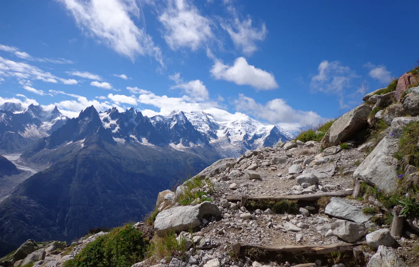 Фото обои Mountain, France, Alpes, Glacier, Mont Blanc, Lac Blanc, Argentière, Aiguille du midi
